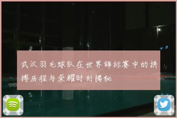 武汉羽毛球队在世界锦标赛中的拼搏历程与荣耀时刻揭秘